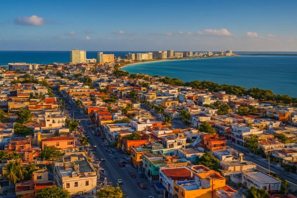 Establishing scene of Cancun