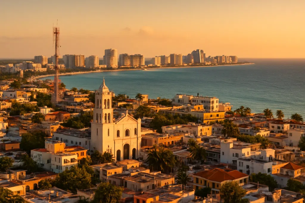 Establishing scene of Cancun