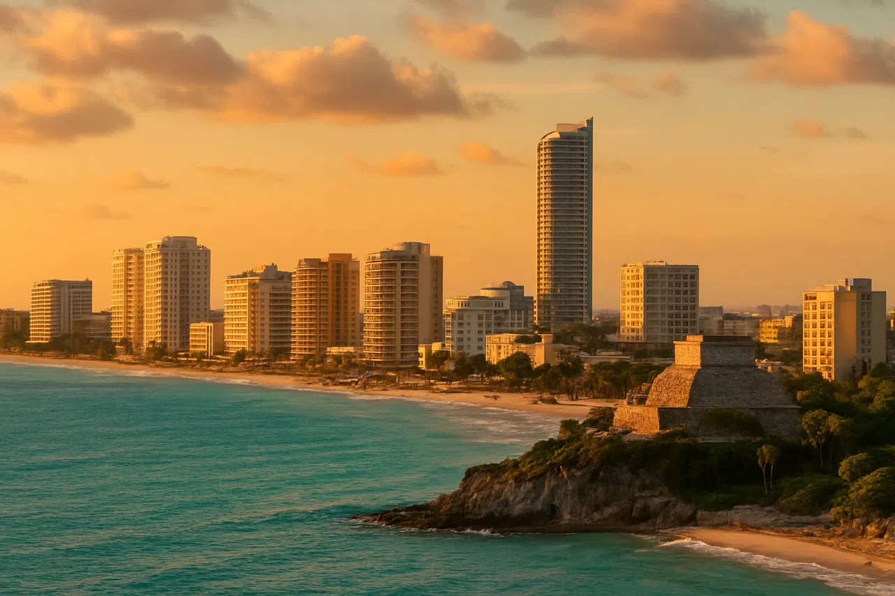 Cancun at golden hour