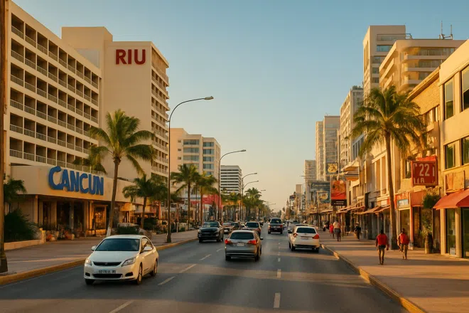 Atmosphere of Avenida Kukulcán corridor, Cancun