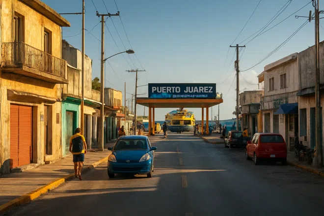 Atmosphere of Isla Mujeres ferry area / Puerto Juárez, Cancun