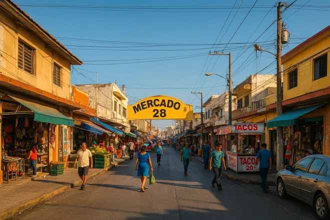 Atmosphere of SM 22 / Mercado 28 area, Cancun